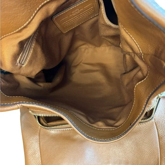 Coach Lexy Shoulder Bag Pebbled Leather Saddle Gold Chain - Picture 8 of 8